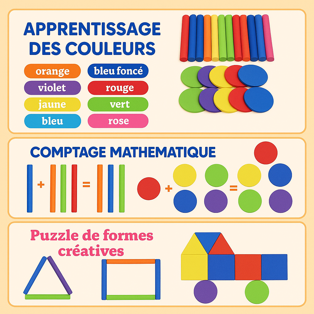 Jouet d'apprentissage en bois (2-5ans)